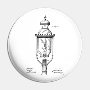 Incandescent Street Light Vintage Patent Hand Drawing Pin