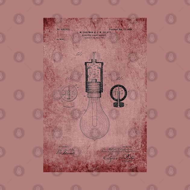 Vintage Rose Light Bulb Patent by JoolyA