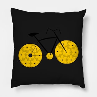 Floral bike ride in yellow Pillow