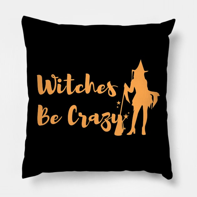 Witches be crazy Pillow by Freia Print