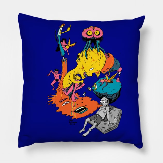 Humanity's Quest for Dreams Pillow by AlexRobinsonStuff