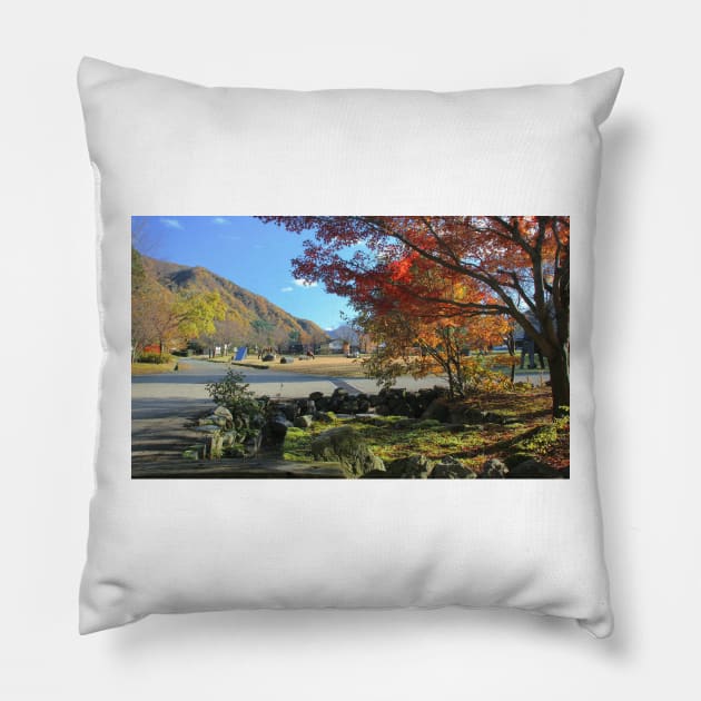 The Beauty Of Colorful Nature at The Momiji Moment 1 Pillow by Cemploex_Art