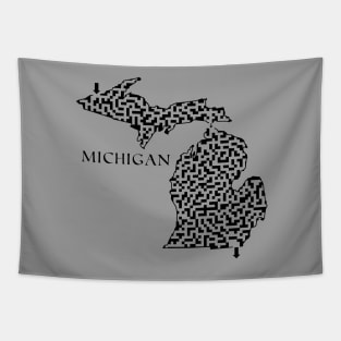 Michigan State Outline Maze & Labyrinth Tapestry