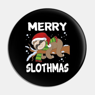 Merry Slothmas Sloth Santa Pin