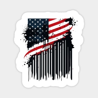 American flag ink as barcode Magnet