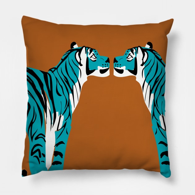 Blue Tiger the year of the Tiger Pillow by belettelepink