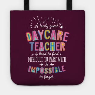 A truly Great Daycare Teacher Gift - Impossible to forget Tote
