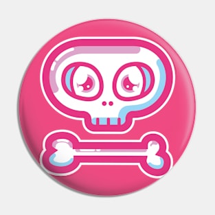 Cute pink skull and bone Pin