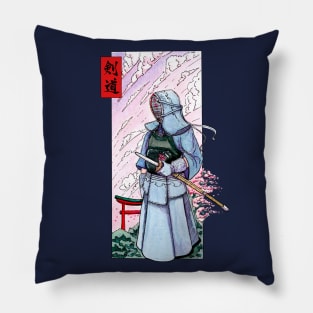 Kendoka watercolor in Japan Pillow