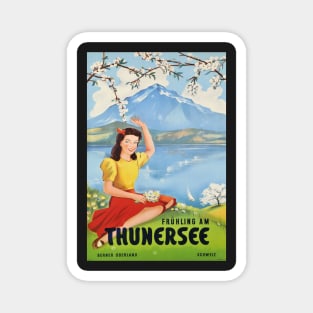 Frühling am Thunersee, Berner Oberland,Schweiz,Travel Poster Magnet