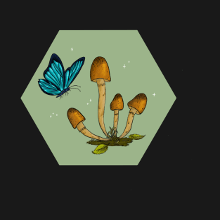 Mushrooms and Butterfly T-Shirt