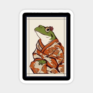 Frog japanese with kimono vintage Magnet