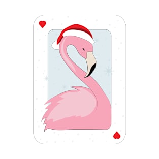 Pink Flamingo in Santa Hat T-Shirt