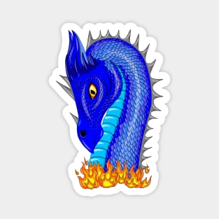 Blue fire dragon Magnet