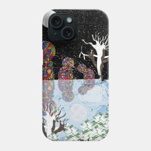 a snowing night in the cold winter Phone Case