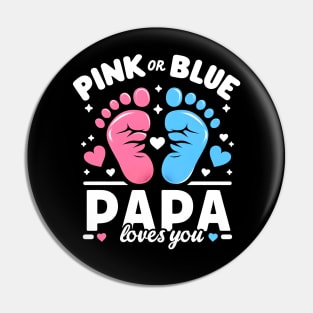 Gender reveal baby announcement Pink or blue Pin