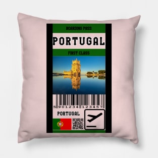 Portugal first class boarding pass Pillow