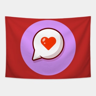 Speech Bubble Love Cartoon Vector Icon Illustration (4) Tapestry