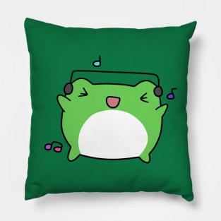 Dancing Headphones Frog Pillow