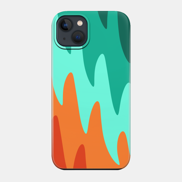 Abstract Flames - Light Green Orange - Abstract - Phone Case