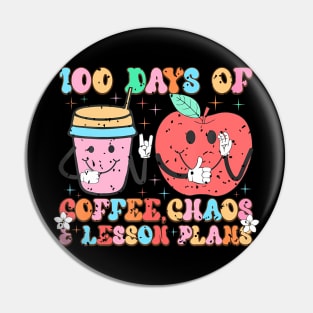 100 Days Of School Coffee Lover 100Th Day Of School Teacher Pin