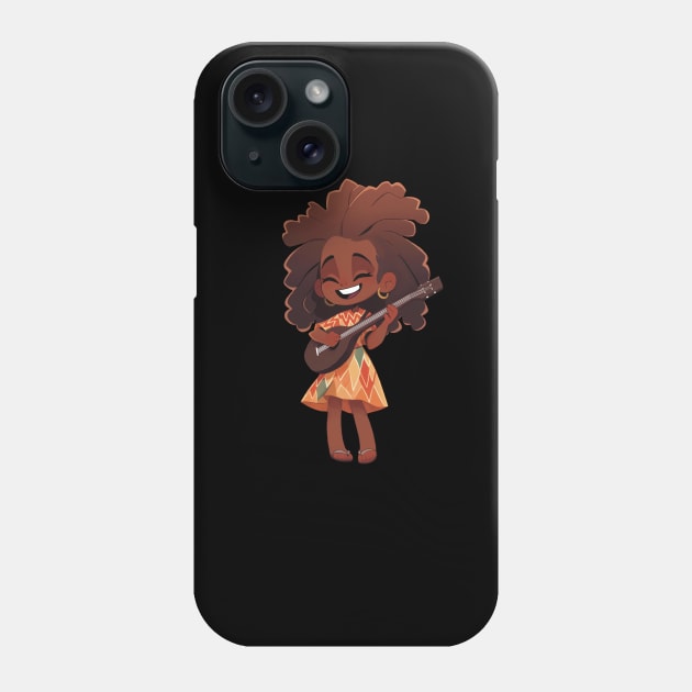 Joyful Ukulele Gal Phone Case by Elysian Field Arts