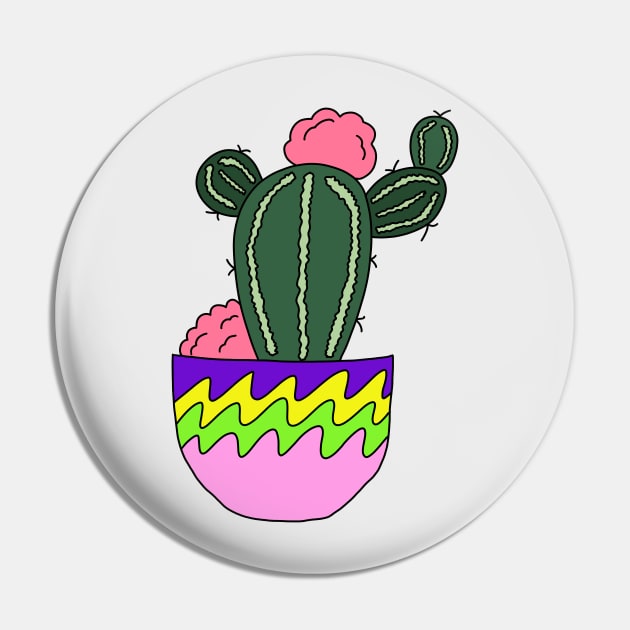 Cute Cactus Design #56: Cactus Ice Cream Bowl Pin by DreamCactus