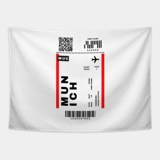 Munich Boarding Pass Germany Destination Ticket Tapestry