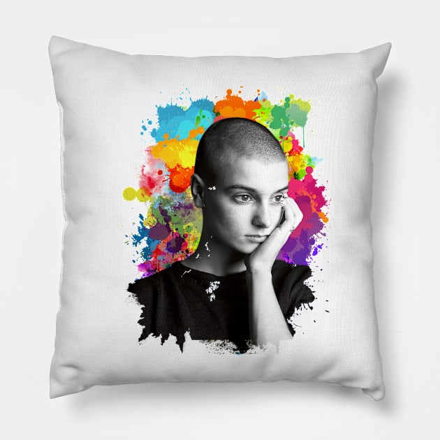 Sinéad O'Connor - Splash Color Fun Design Pillow by sgregory project