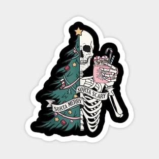 Sorta Scary - Sorta Merry Christmas Skeleton - Christmas Tree Magnet