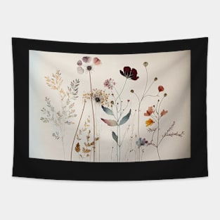 Floral Garden Botanical Print with wild flowers Tapestry