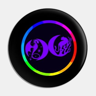 Crescent Moons Dragon Panther Pin