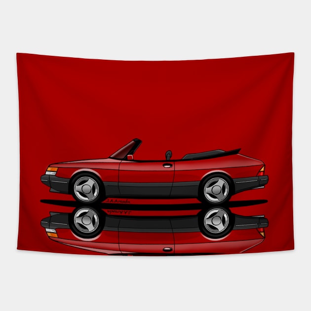 The coolest swedish flying cabriolet! Tapestry by jaagdesign