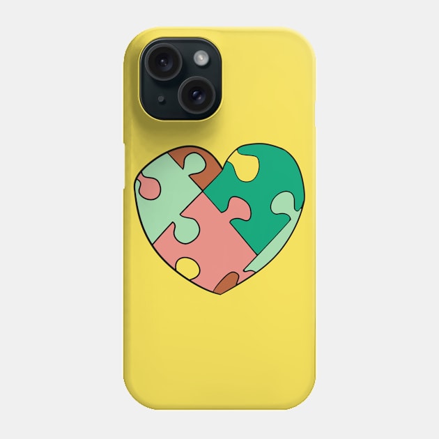 Spring Shades Jigsaw Heart Phone Case by VazMas Design