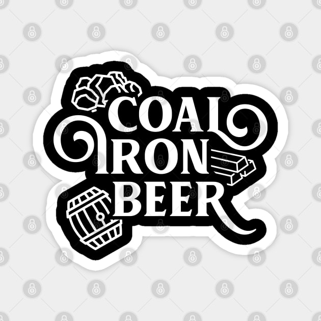 Coal Iron Beer Brass Magnet by pixeptional