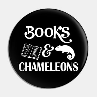 Books and Chameleons Pin