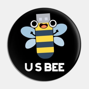 US Bee Funny USB Technical Pun Pin