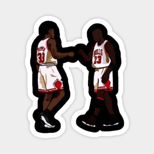 Michael Jordan And Scottie Pippen Throwback Chicago Bulls NBA Magnet