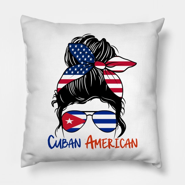 Cuban American, Cuban Girl, Cuban girlfriend, Cuba Messy bun, Cubana Pillow by JayD World