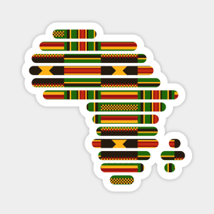 Kente, Africa Map with Stripes, Ghana Pattern Magnet