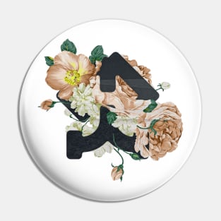 Erased floral symbol Pin