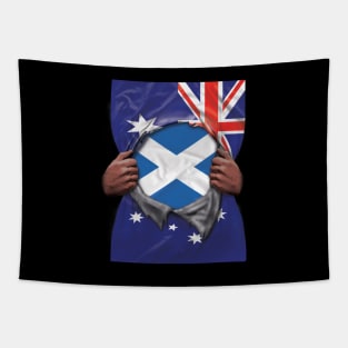 Scotland Flag Australian Flag Ripped - Gift for Scottish From Scotland Tapestry