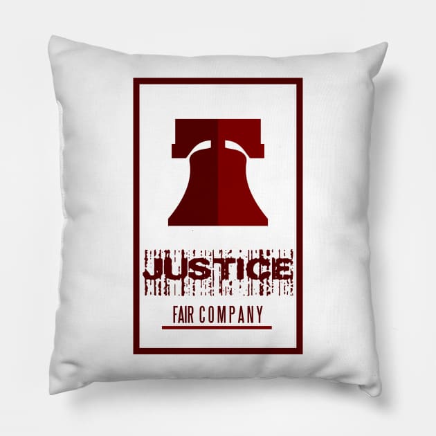 justice-fair company Pillow by taniplusshop