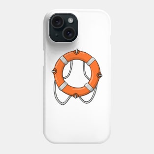 red lifebuoy with a rope, marine lifebuoy Phone Case