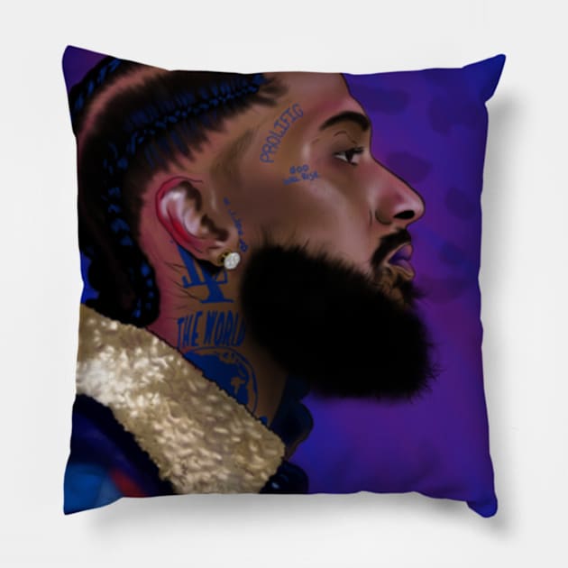 Nipsey Hussle Pillow by Heulwen Team