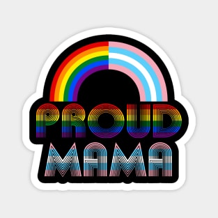 Vintage proud mama flag Rainbow LGBT Transgender pride month Magnet