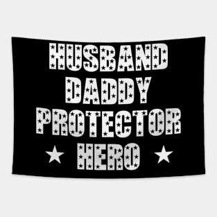 Husband Daddy Protector Hero Fathers Day Funny Gift Tapestry