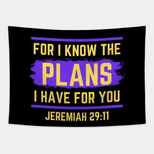 For I Know The Plans I Have For You | Christian Saying Tapestry
