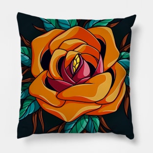 Orange rose Pillow