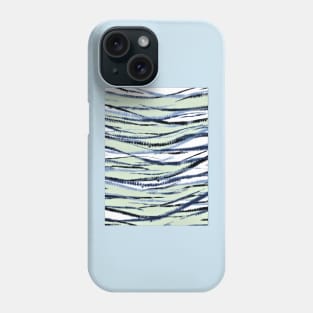 Shibori Blue Green Waves Phone Case